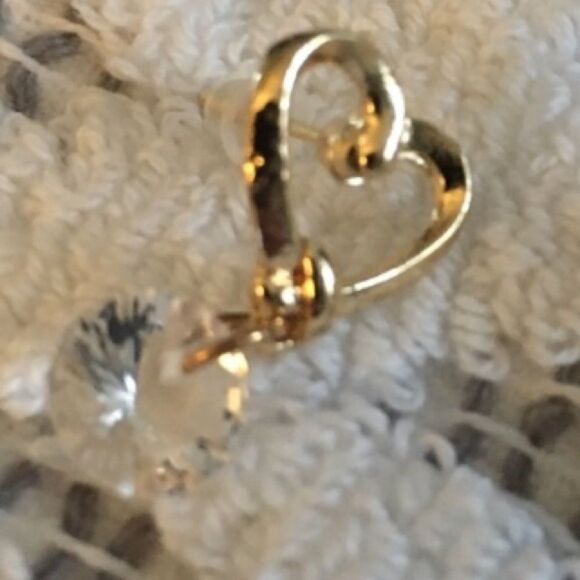 Gold Hearts with Quartz  - Picture 7 of 10